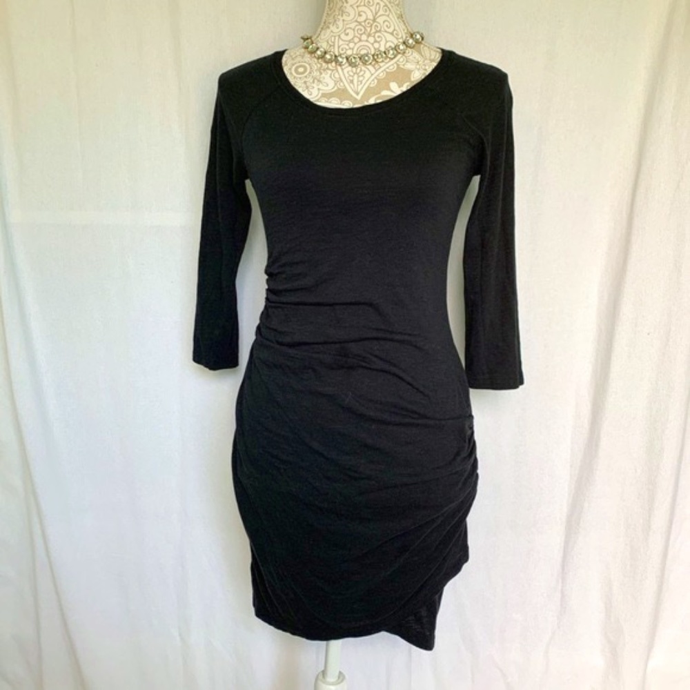 Express // Black Draped Wrap Tulip Mini Dress XS dr1